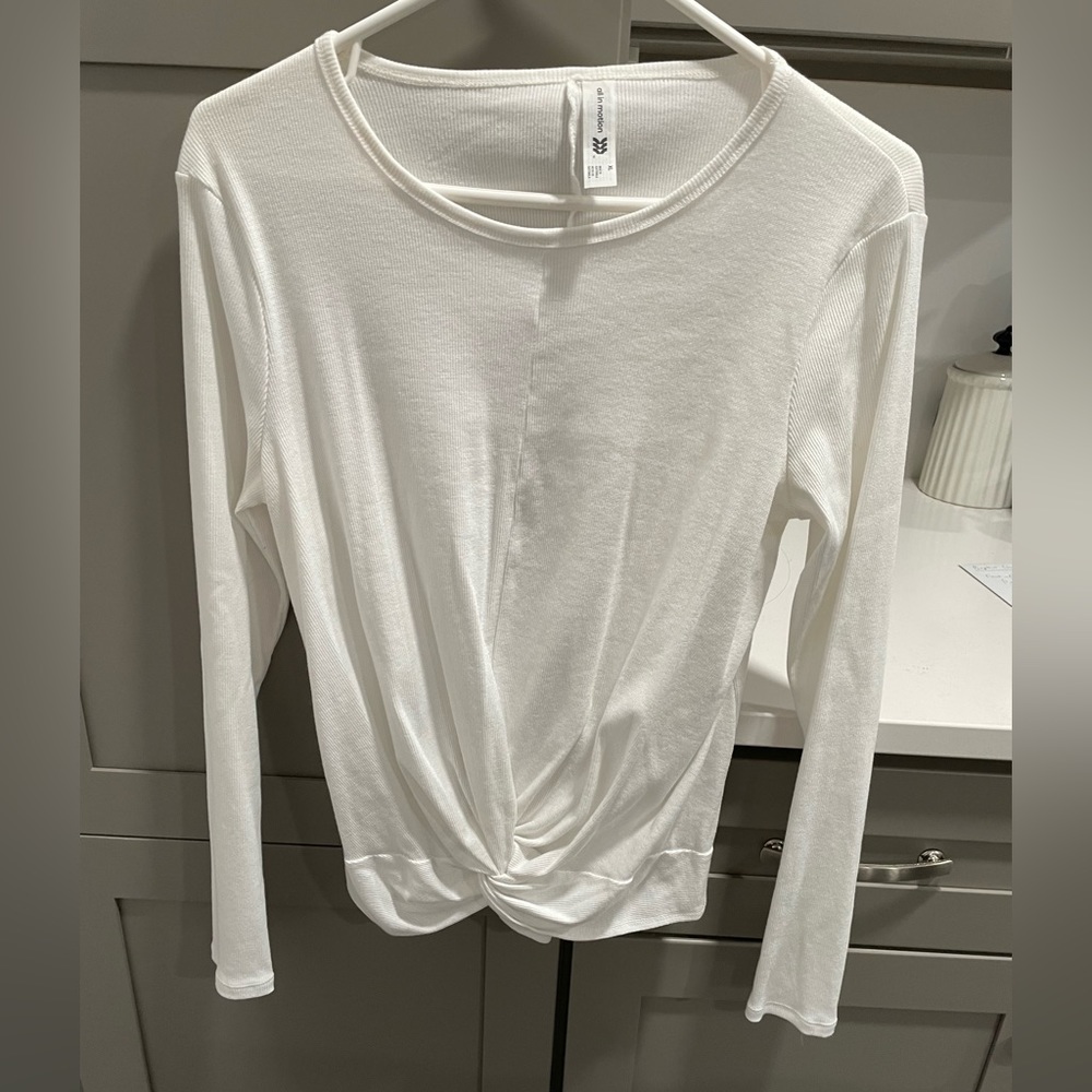 NWOT tie front rib knit long sleeve